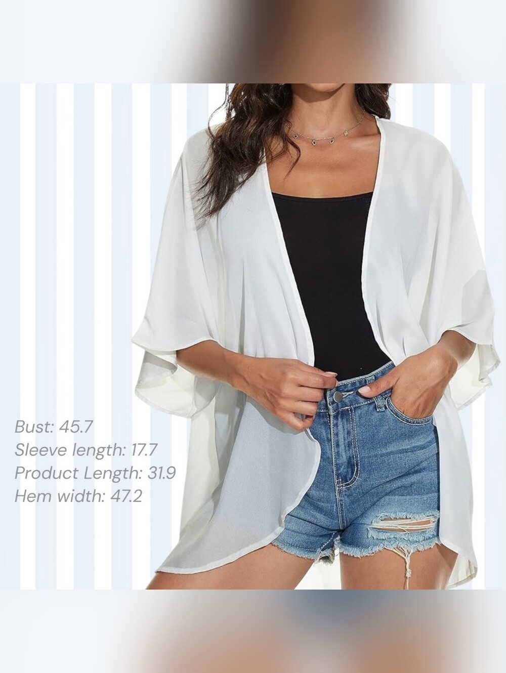 White Sheer Kimono Coverup